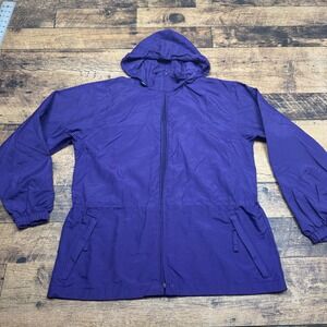 LL Bean Rain Jacket Hooded Lightweight Purple Coat Windbreaker‎ Size S